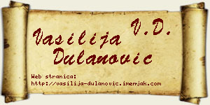Vasilija Dulanović vizit kartica